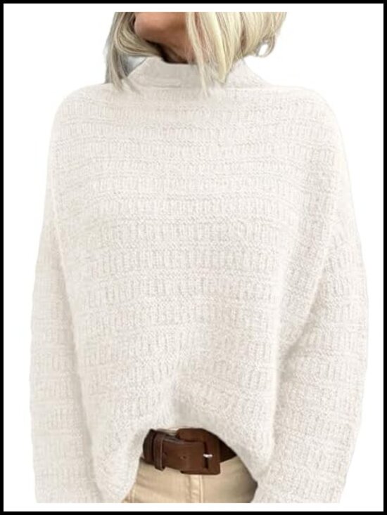 Other - PRETTYGARDEN Women's Mock Neck Oversized Pullover Sweater Long Sleeve Knit